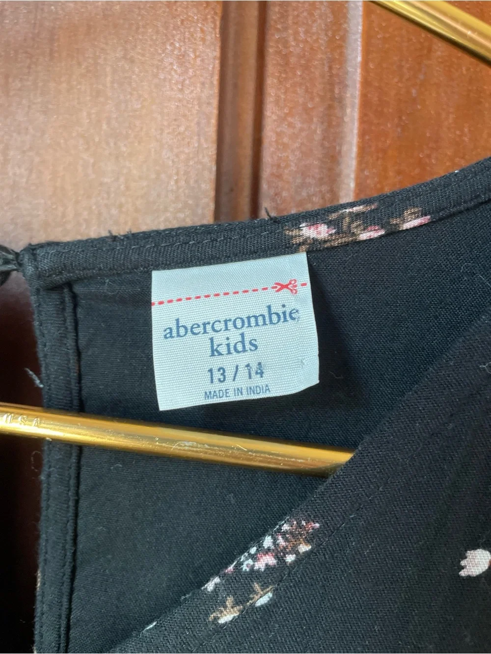 abercrombie kids girls size 13/14 black floral dress